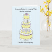 Felicitatie met het huwelijk van nicht en haar man kaart (Gele Bloem)