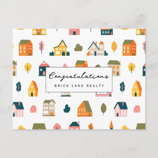 Felicitatie met nieuwe woning Vastgoed Briefkaart (Voorkant)