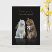 Felicitatie met trouwen / verloving voor kattenlie kaart (Gele Bloem)