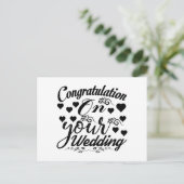 Felicitatie Met Uw Trouwkaart Briefkaart (Staand voorkant)