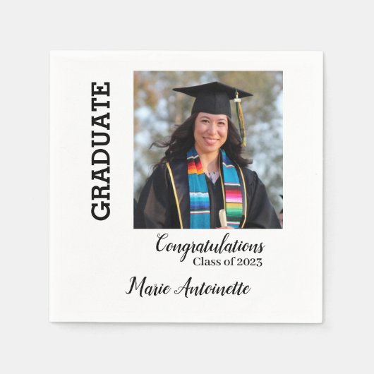 Felicitatie | Naam en foto Afstuderen Servet (Voorkant)