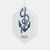 Felicitatie! New Boat Nautical Navy Anchor Glas Ornament (Voorkant links)