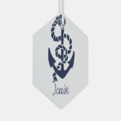 Felicitatie! New Boat Nautical Navy Anchor Glas Ornament (Voorkant Rechts)