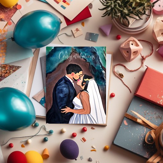 Felicitatie | Paar's bruiloft kus Kaart