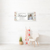 Felicitatie Pensioen Foto Pastel Bloemen Spandoek (Insitu)