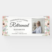 Felicitatie Pensioen Foto Pastel Bloemen Spandoek (Horizontaal)