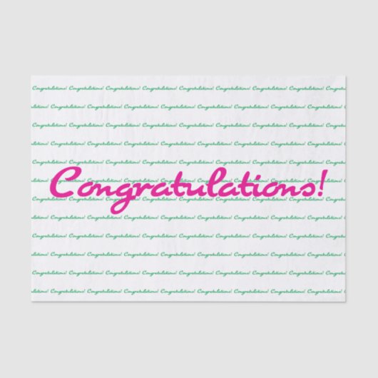 Felicitatie! Preppy spring roze groen casual Tissuepapier (Voorkant)