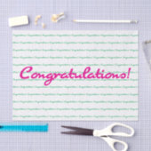 Felicitatie! Preppy spring roze groen casual Tissuepapier (Craft)