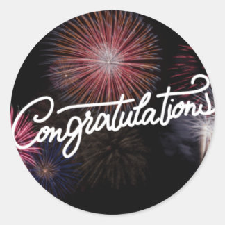 felicitatie ronde sticker