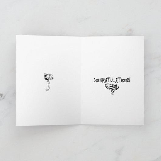 FELICITATIE! SPOOKY BRUID & BRUIDEGOM GROET KAART (Binnen)