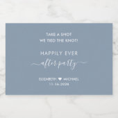 Felicitatie Stof Blauw Bruiloftsreceptie Likeurfles Etiket (Enkel label)