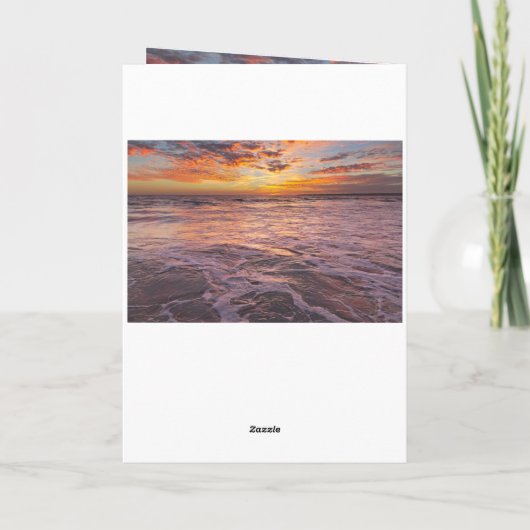 Felicitatie! - Surfen op strandgolven bij zonsonde Kaart (Achterkant)