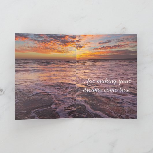 Felicitatie! - Surfen op strandgolven bij zonsonde Kaart (Binnen)