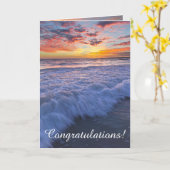 Felicitatie! - Surfen op strandgolven bij zonsonde Kaart (Gele Bloem)