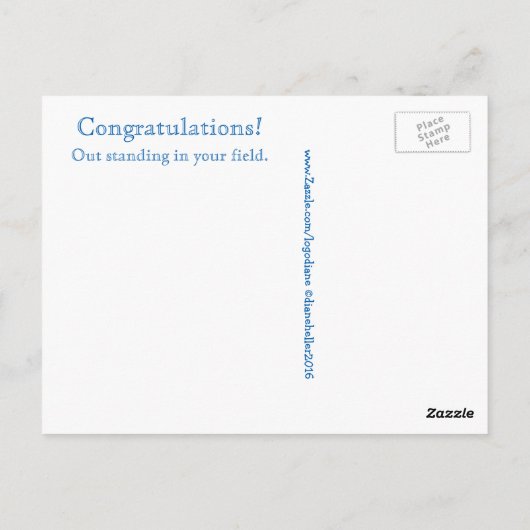 Felicitatie! Uitstekend! briefkaart (Achterkant)