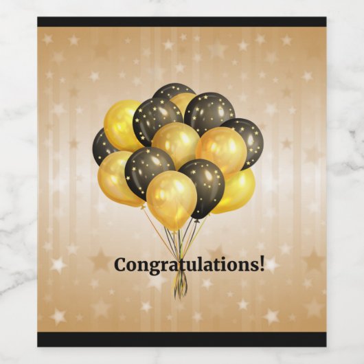 Felicitatie! Viering Wijn Etiket (Enkel label)