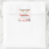 felicitatie vierkante sticker (Tas)
