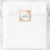 felicitatie vierkante sticker (Tas)