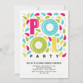 Felicitatie voor verjaardagsfeest bij het zwembad, kaart (Voorkant)