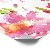 Felicitatiebord met heldere bloemen poster (Hoek)