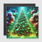 Felicitatief Kerstbomen Magnetische Kaart (Voorkant / Achterkant)