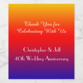 Felicitatiefuif Helder Regenboog Jubileumfeest Wijn Etiket (Enkel label)