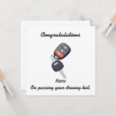 Felicitatiekaart met autosleutels kaart (Voorkant / Achterkant in situ)