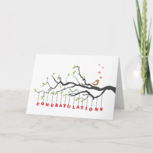 Felicitatiekaart met zingende vogel kaart