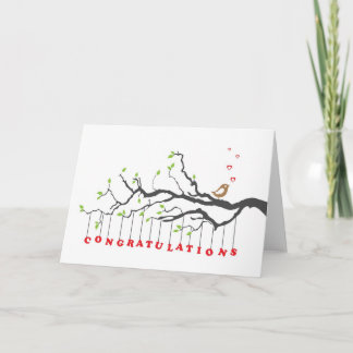 Felicitatiekaart met zingende vogel kaart