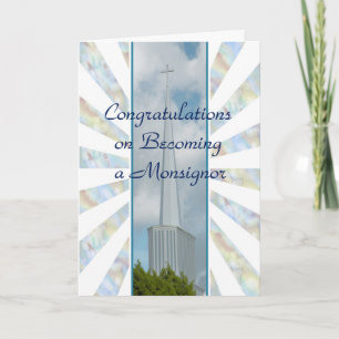 Felicitatiekaart voor een Eerbiedwaardige Monseign Kaart