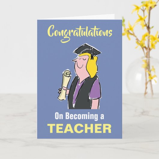 Felicitatiekaart voor het behalen van een onderwij kaart (Gele Bloem)