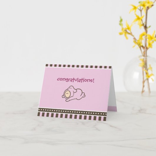 Felicitatiekaart voor nieuwe baby kaart (Gele Bloem)