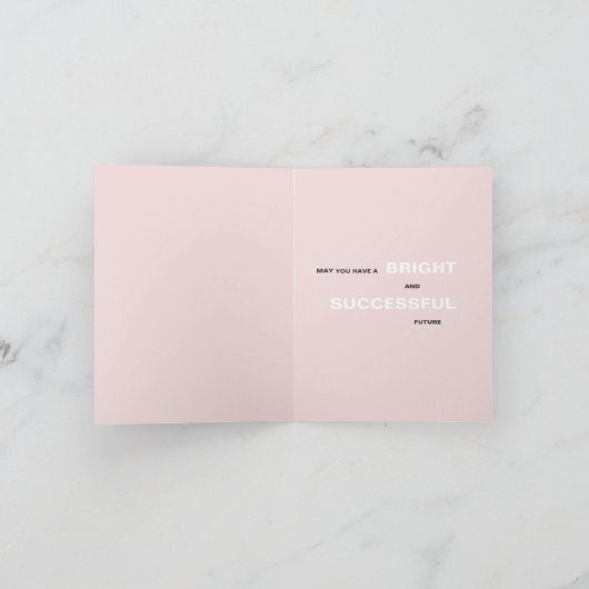 Felicitatieklas van het jaar groen roze modern kaart (Binnen)