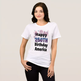 Felicitaties 250e Amerika Patriotisch Vuurwerk 4 j Tri-Blend Shirt