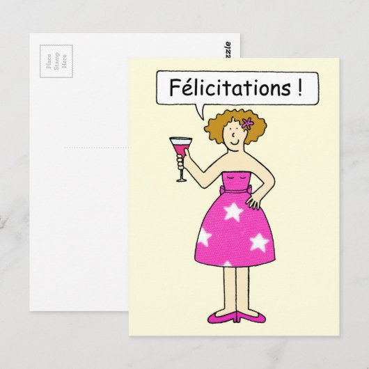 felicitaties aan het adres van de fransen briefkaart (Voorkant / Achterkant)