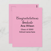 felicitaties afgestudeerd voeg naam toe klas jaar briefkaart (Voorkant / Achterkant)