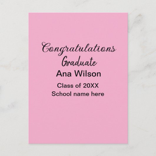 felicitaties afgestudeerd voeg naam toe klas jaar briefkaart (Voorkant)