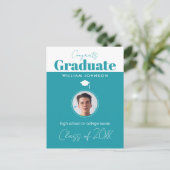 Felicitaties afgestudeerde klas van 2023 ansichtka briefkaart (Staand voorkant)