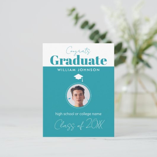 Felicitaties afgestudeerde klas van 2023 ansichtka briefkaart (Staand voorkant)