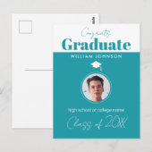 Felicitaties afgestudeerde klas van 2023 ansichtka briefkaart (Voorkant / Achterkant)