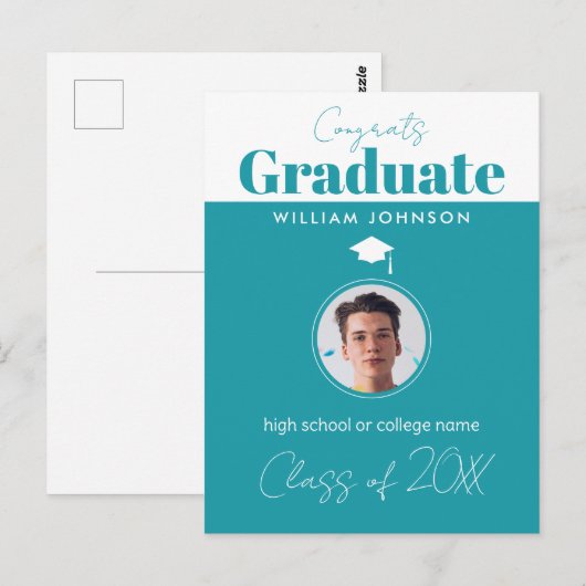 Felicitaties afgestudeerde klas van 2023 ansichtka briefkaart (Voorkant / Achterkant)