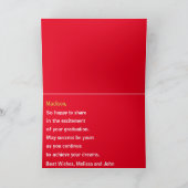 Felicitaties Afstuderen Rood en Wit Kaart (Binnen)