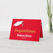 Felicitaties Afstuderen Rood en Wit Kaart (Voorkant)