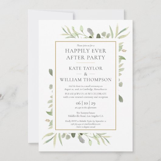 Felicitaties Altijd Na Feest Groene Huwelijksgelof Kaart (Voorkant)