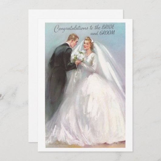 felicitaties Bride en Groom Feestdagenkaart (Voorkant / Achterkant)