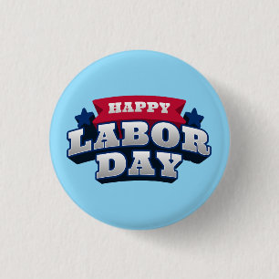 Felicitaties Dag van de Arbeid Patriottische Ameri Ronde Button 3,2 Cm