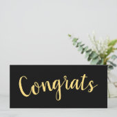 FELICITATIES Elegant Script Moderne zwarte achterg (Staand voorkant)