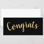 FELICITATIES Elegant Script Moderne zwarte achterg (Voorkant / Achterkant)