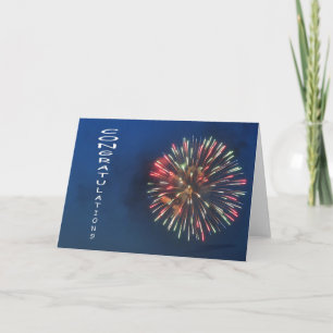 Felicitaties en vuurwerk - Frameable Art Kaart
