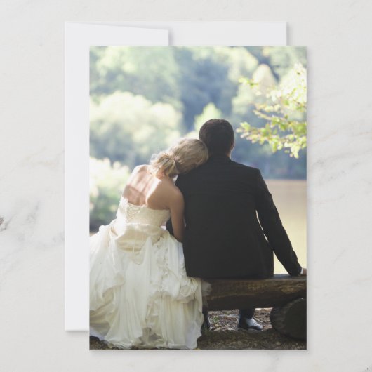 Felicitaties Feestje Groene Decoratie Foto Bruilof Kaart (Achterkant)